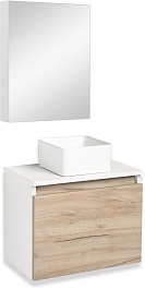 Runo Мебель для ванной Бари 50 Uno подвесная дуб крафт/белая – фотография-1